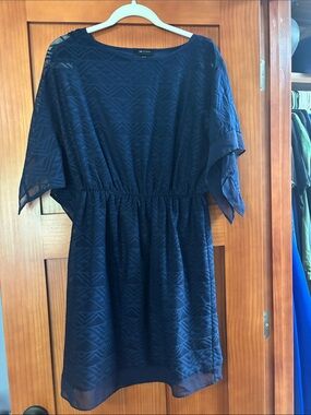 AB Studio Navy Blue Midi Dress